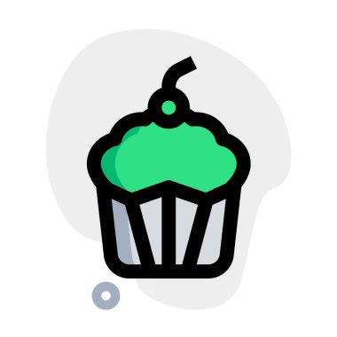 Dekore edilmiş kek ana hatları vektör simgesi