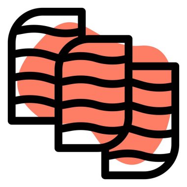 Sashimi için taze kesilmiş et dilimleri