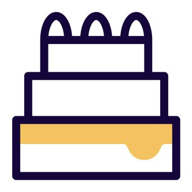 Katmanlı pasta ana hatları vektör simgesi