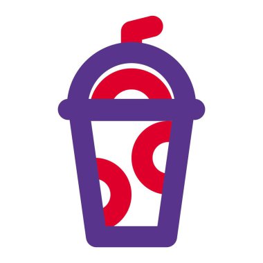 Milkshake içecek çizgisi simgesi seti