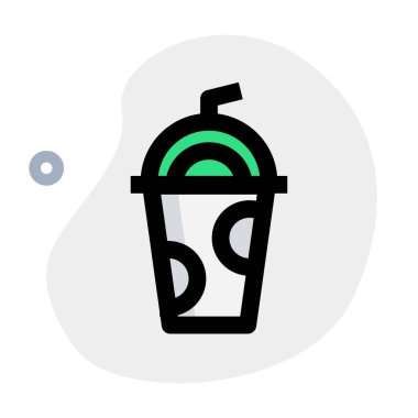 Milkshake içecek çizgisi simgesi seti