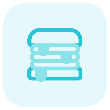 Lezzetli erimiş peynir katmanlı hamburger..