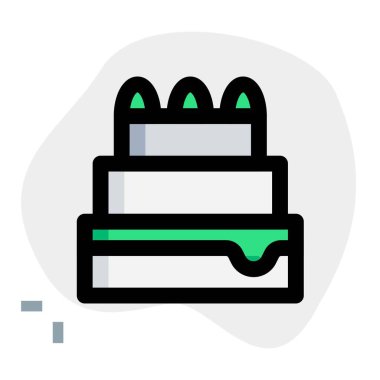 Katmanlı pasta ana hatları vektör simgesi