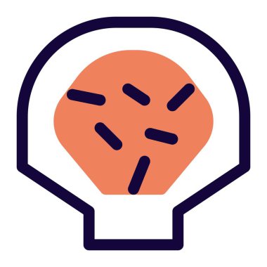 Kızarmış capesante, sosla zenginleştirilmiş..