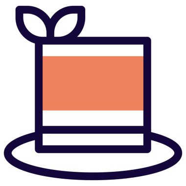 Kremalı pasta hafif ikon seti