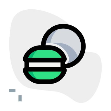 Macaron tatlı taslak simgesi seti