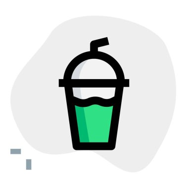 Tek kullanımlık granita cam taslak vektör simgesi