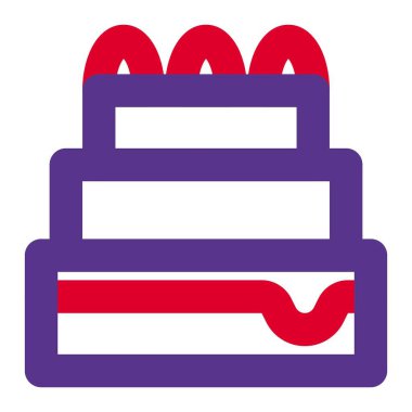 Black Forest kek ana hatları simge vektörü