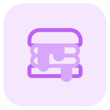 Lezzetli fırında peynirli hamburger..