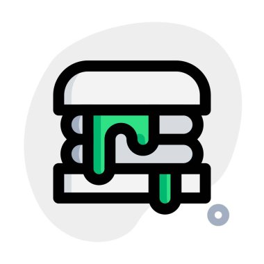 Lezzetli fırında peynirli hamburger..