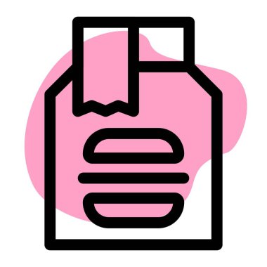 Faturalı paketlenmiş burger.