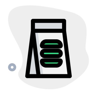 Paketlenmiş hamburger, taşınma çantası..