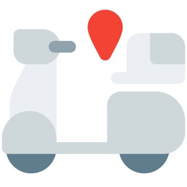 Bir paket taşıyan motosiklet teslimatı..