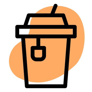 Çayı paket servis bardağına doldurdum.