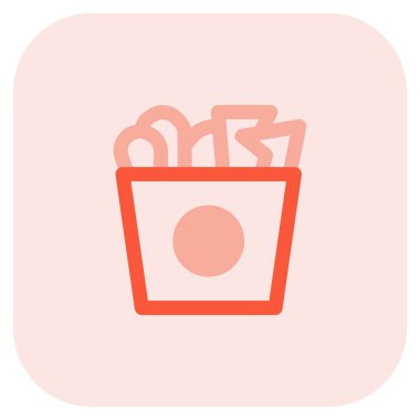 Kızarmış tavuk kanatlı kova..