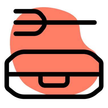 Paketlenmiş yiyecekle çatal..