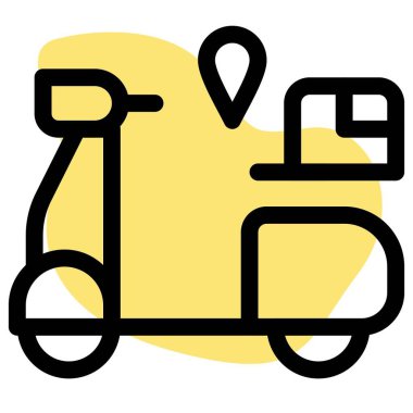 Bir paket taşıyan motosiklet teslimatı..