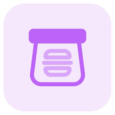 Torbada ızgara doldurulmuş hamburger.