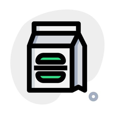 Mühürlü doldurulmuş hamburger paketi..