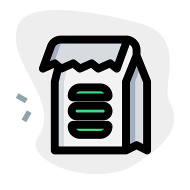 Izgara lezzetli katmanlı hamburger paketi..