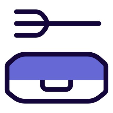 Paketlenmiş yiyecekle çatal..