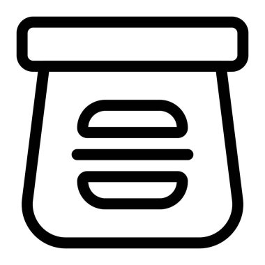 Torbada ızgara doldurulmuş hamburger.