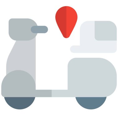 Bir paket taşıyan motosiklet teslimatı..