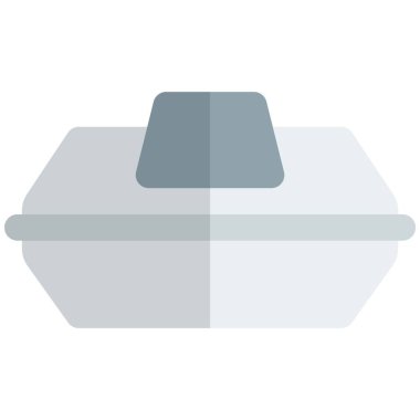 Lezzetli fast food taşıyan karton kutu..