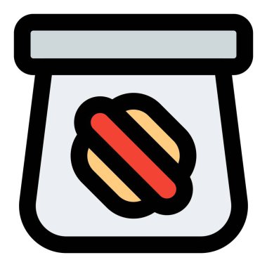 Kese kağıdına doldurulmuş lezzetli sosisli sandviç.