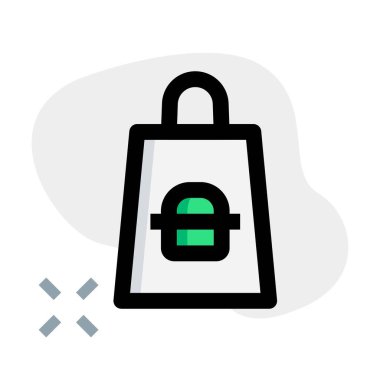 Paket servis için el çantasındaki hamburger..