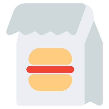 Tek kullanımlık poşette nefis bir hamburger.