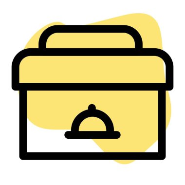 Lezzetli paket servis yemekleri kutuyla kaplı..