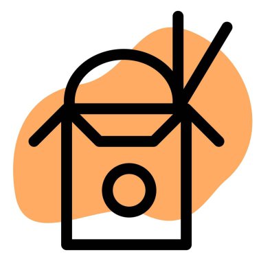 Yemek çubukları paket servis kutusunda..