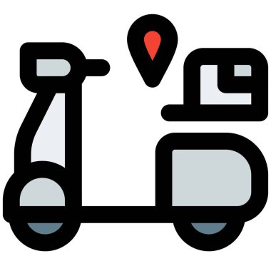 Bir paket taşıyan motosiklet teslimatı..