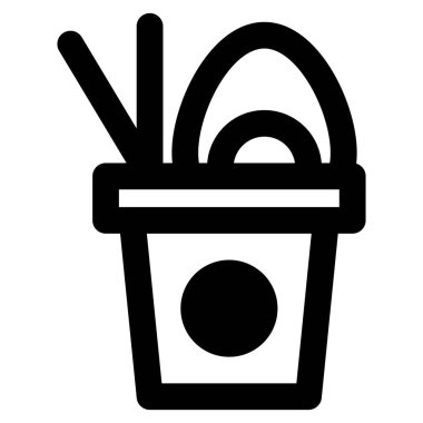 Yemek çubukları ve pirinç paketinde bir yumurta..