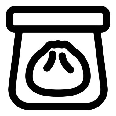 Tek kullanımlık kavanoza doldurulmuş etli çörek.