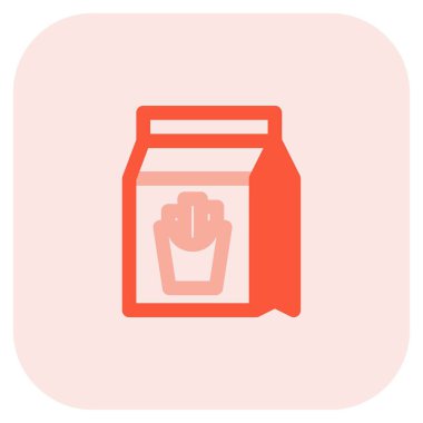 Kızarmış patates için mühürlü paket.