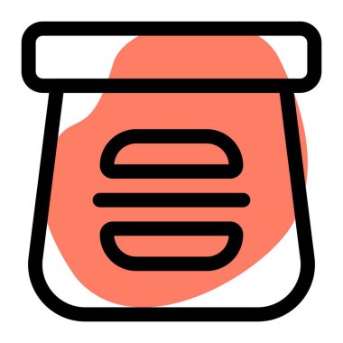 Torbada ızgara doldurulmuş hamburger.