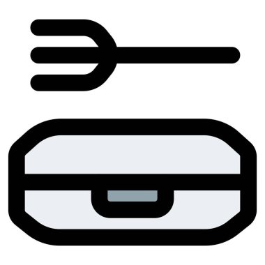 Paketlenmiş yiyecekle çatal..