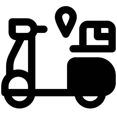 Bir paket taşıyan motosiklet teslimatı..