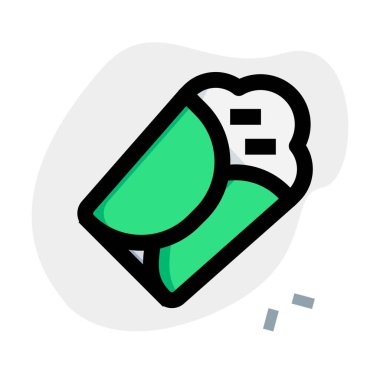 Lezzetli ızgara baharatlı kebap dürümü..