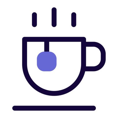 Çay poşeti satırı simgesi seti olan çay