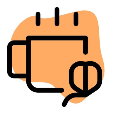 Kelebek bezelye çay çizgisi simgesi seti