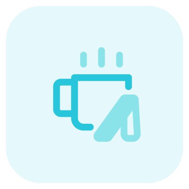 Tarçın çay hattı simgesi seti