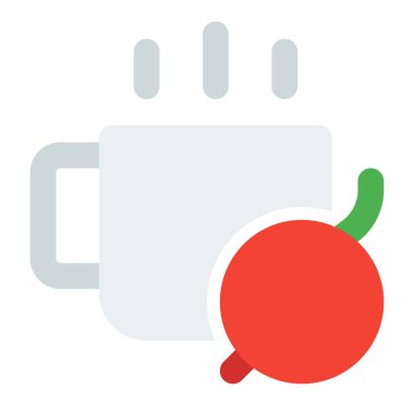 Taze çay ana hatları simgesi seti