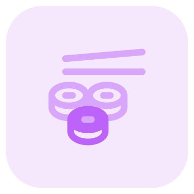 Yemek çubuklarıyla servis edilen lezzetli suşi ruloları..