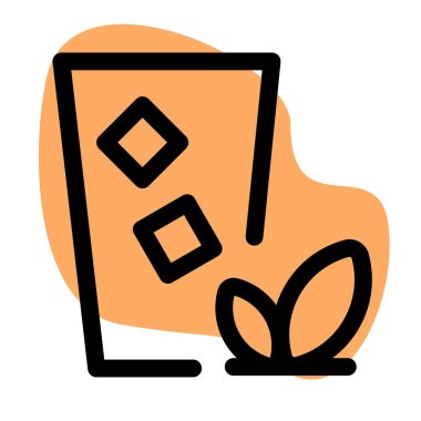 Buzlu yeşil çay hattı simgesi seti