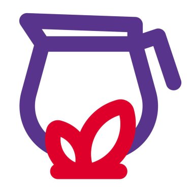 Çay sürahi çizgisi simgesi seti