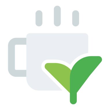 Sıcak siyah çay hattı simgesi seti