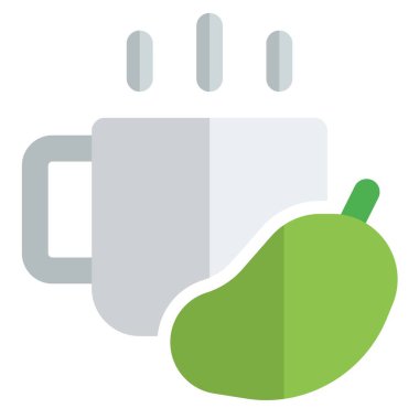 Lezzetli mango çay ikonu seti